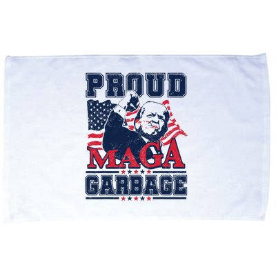 Proud Maga Garbage Vote Trump 2024 Trump Supporter Garbage Microfiber Hand Towel