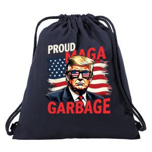 Proud Maga Garbage Trump Supporter Trump 2024 Drawstring Bag