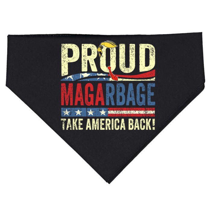 Proud Maga Garbage Proud To Be Garbage Trump Supporters USA-Made Doggie Bandana