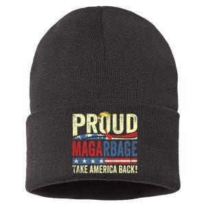 Proud Maga Garbage Proud To Be Garbage Trump Supporters Sustainable Knit Beanie