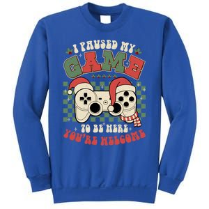 Paused My Game To Be Here Meaningful Gift Ugly Christmas Video Gamer Meaningful Sweatshirt