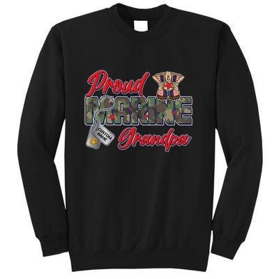 Proud Marine Grandpa Personalize Dog Tags Sweatshirt
