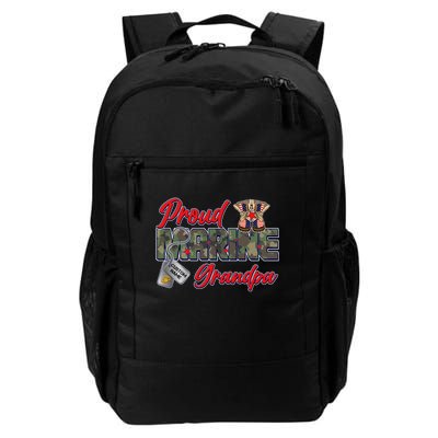 Proud Marine Grandpa Personalize Dog Tags Backpack