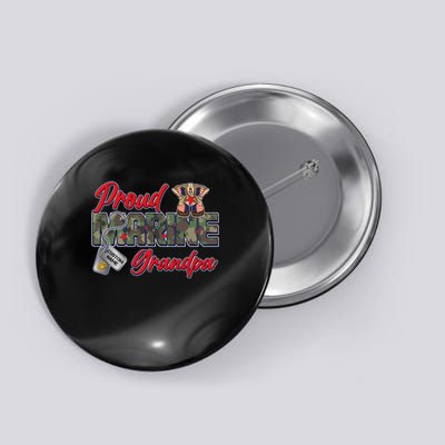 Proud Marine Grandpa Personalize Dog Tags Button