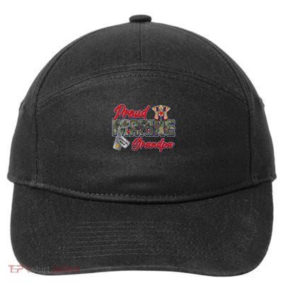 Proud Marine Grandpa Personalize Dog Tags 7-Panel Snapback Hat