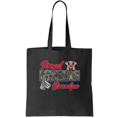 Proud Marine Grandpa Personalize Dog Tags Bag