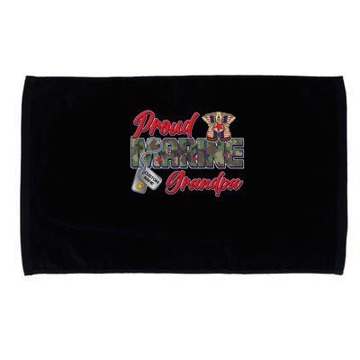 Proud Marine Grandpa Personalize Dog Tags Microfiber Hand Towel
