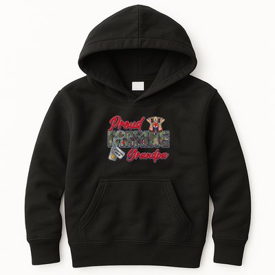 Proud Marine Grandpa Personalize Dog Tags Kids Hoodie