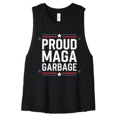 Proud Maga Garbage Trump Supporter Women's Racerback Cropped Tank