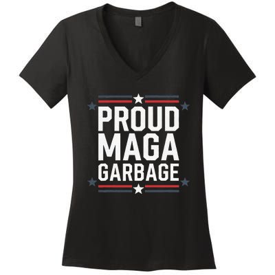 Proud Maga Garbage Trump Supporter Women's V-Neck T-Shirt