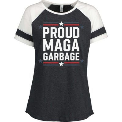 Proud Maga Garbage Trump Supporter Enza Ladies Jersey Colorblock Tee