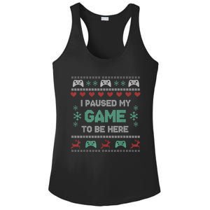 Paused My Game Ugly Christmas Xmas Sweater Gamer Funny Gift Ladies PosiCharge Competitor Racerback Tank