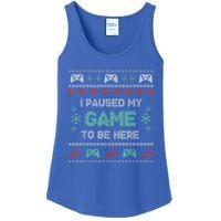 Paused My Game Ugly Christmas Xmas Sweater Gamer Funny Gift Ladies Essential Tank