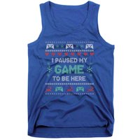 Paused My Game Ugly Christmas Xmas Sweater Gamer Funny Gift Tank Top