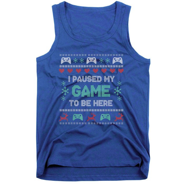 Paused My Game Ugly Christmas Xmas Sweater Gamer Funny Gift Tank Top