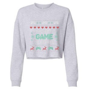 Paused My Game Ugly Christmas Xmas Sweater Gamer Funny Gift Cropped Pullover Crew