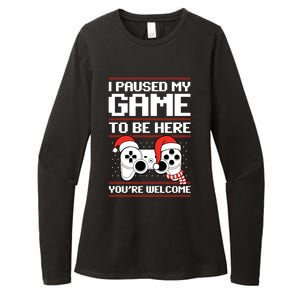 Paused My Game To Be Here Gift Ugly Christmas Video Gamer Gift Womens CVC Long Sleeve Shirt