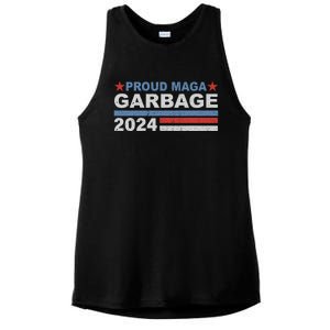 Proud Maga Garbage Proud To Be Garbage Trump Supporters Ladies PosiCharge Tri-Blend Wicking Tank