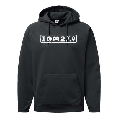 Paused My Game To Bee Here Cute Gamer Performance Fleece Hoodie