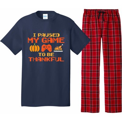 Paused My Game Thankful Funny Video Gamer Thanksgiving Pajama Set