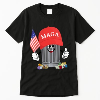 Proud Maga Garbage Trump Supporter Trash Can Cartoon Funny Tall T-Shirt