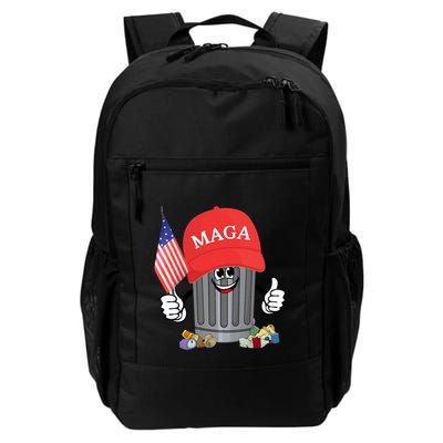 Proud Maga Garbage Trump Supporter Trash Can Cartoon Funny Backpack