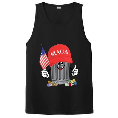Proud Maga Garbage Trump Supporter Trash Can Cartoon Funny PosiCharge Competitor Tank