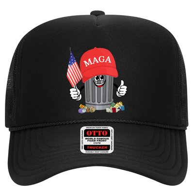 Proud Maga Garbage Trump Supporter Trash Can Cartoon Funny Trucker Hat
