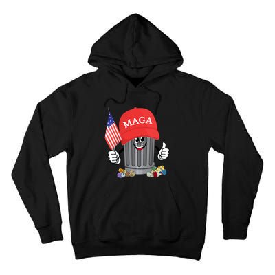 Proud Maga Garbage Trump Supporter Trash Can Cartoon Funny Tall Hoodie