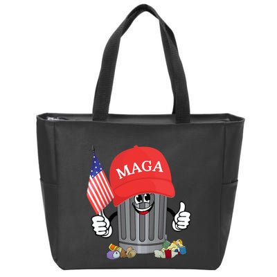 Proud Maga Garbage Trump Supporter Trash Can Cartoon Funny Zip Tote Bag