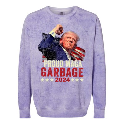 Proud Maga Garbage Proud To Be Garbage Trump Supporters Colorblast Crewneck Sweatshirt