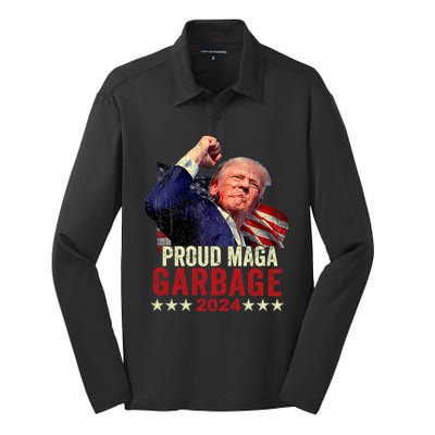 Proud Maga Garbage Proud To Be Garbage Trump Supporters Silk Touch Performance Long Sleeve Polo