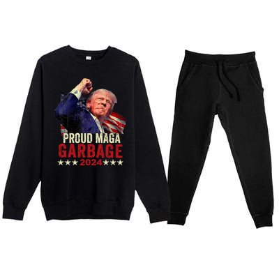 Proud Maga Garbage Proud To Be Garbage Trump Supporters Premium Crewneck Sweatsuit Set