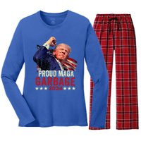 Proud Maga Garbage Proud To Be Garbage Trump Supporters Women's Long Sleeve Flannel Pajama Set 