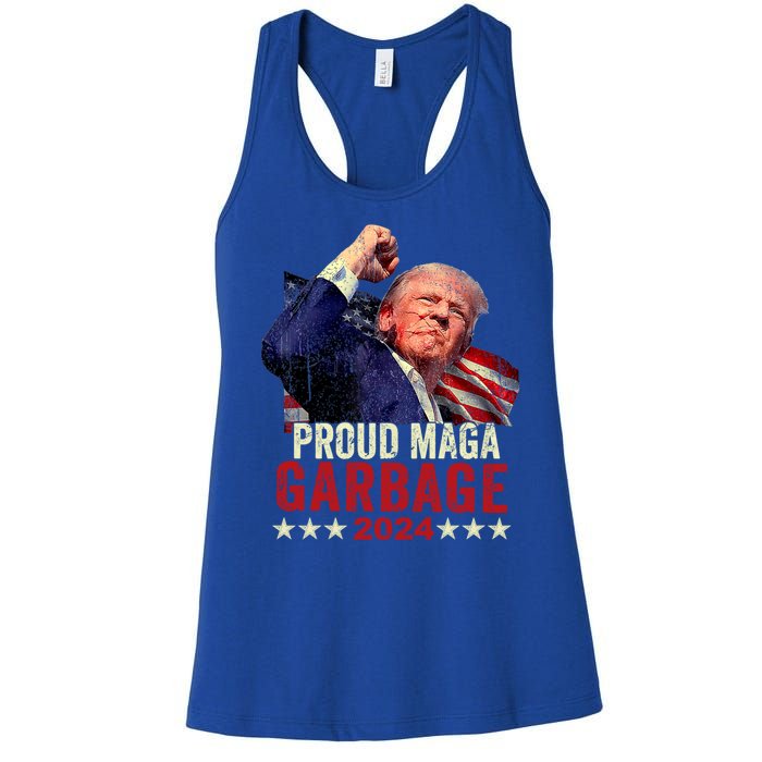 Proud Maga Garbage Proud To Be Garbage Trump Supporters Women's Racerback Tank