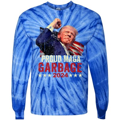 Proud Maga Garbage Proud To Be Garbage Trump Supporters Tie-Dye Long Sleeve Shirt