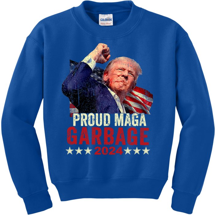 Proud Maga Garbage Proud To Be Garbage Trump Supporters Kids Sweatshirt