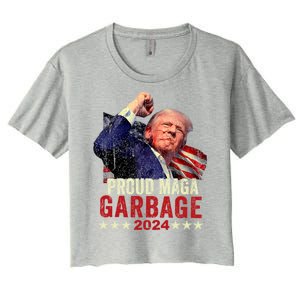 Proud Maga Garbage Proud To Be Garbage Trump Supporters Women's Crop Top Tee