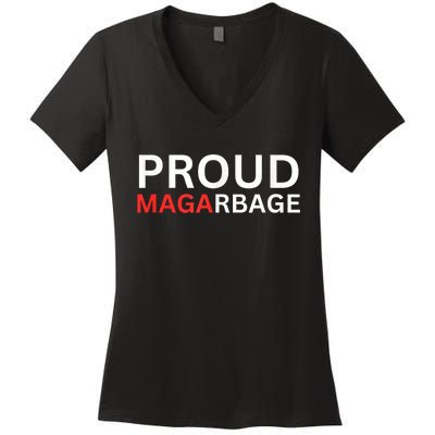 Proud Maga Garbage Trump Supporters Women's V-Neck T-Shirt