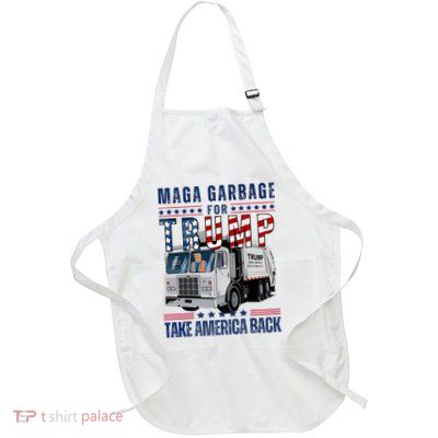 Proud Maga Garbage Trump Supporter Trump Garbage Truck Full-Length Apron With Pockets