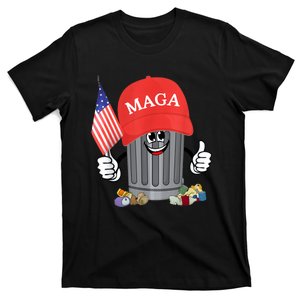 Proud Maga Garbage Trump Supporter Trash Can Cartoon Funny T-Shirt