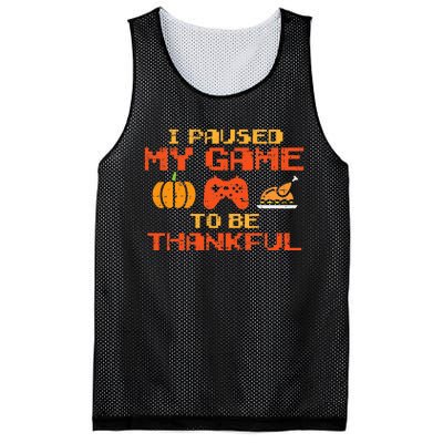 Paused My Game Thankful Video Gamer Thanksgiving Mesh Reversible Basketball Jersey Tank