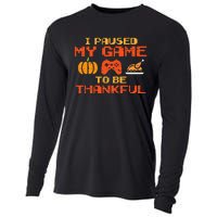 Paused My Game Thankful Video Gamer Thanksgiving Cooling Performance Long Sleeve Crew