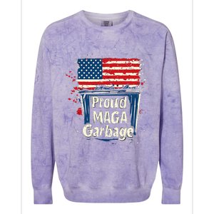 Proud Maga Garbage Patriotic Pro Trump Anti President Biden Colorblast Crewneck Sweatshirt