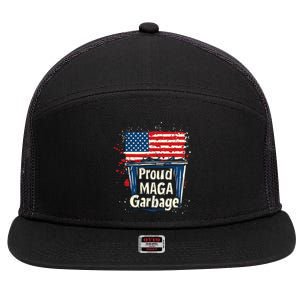 Proud Maga Garbage Patriotic Pro Trump Anti President Biden 7 Panel Mesh Trucker Snapback Hat