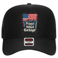 Proud Maga Garbage Patriotic Pro Trump Anti President Biden High Crown Mesh Back Trucker Hat