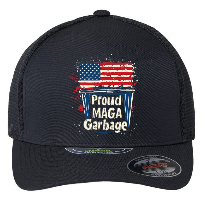 Proud Maga Garbage Patriotic Pro Trump Anti President Biden Flexfit Unipanel Trucker Cap