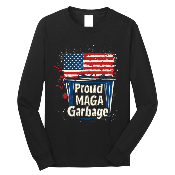 Proud Maga Garbage Patriotic Pro Trump Anti President Biden Long Sleeve Shirt