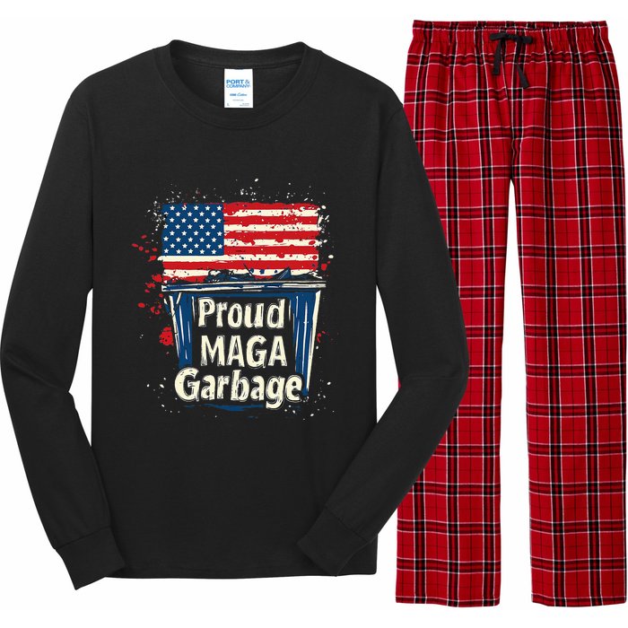 Proud Maga Garbage Patriotic Pro Trump Anti President Biden Long Sleeve Pajama Set