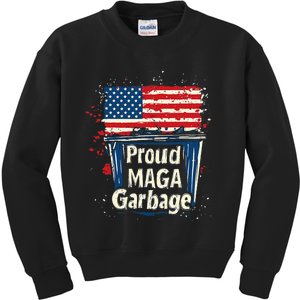 Proud Maga Garbage Patriotic Pro Trump Anti President Biden Kids Sweatshirt